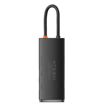 Hub USB-C Baseus, 2 x USB-A 3.0 - 1 x USB-C - 1 x HDMI - 1 x SD - 1 x microSD, Crni WKQX050001