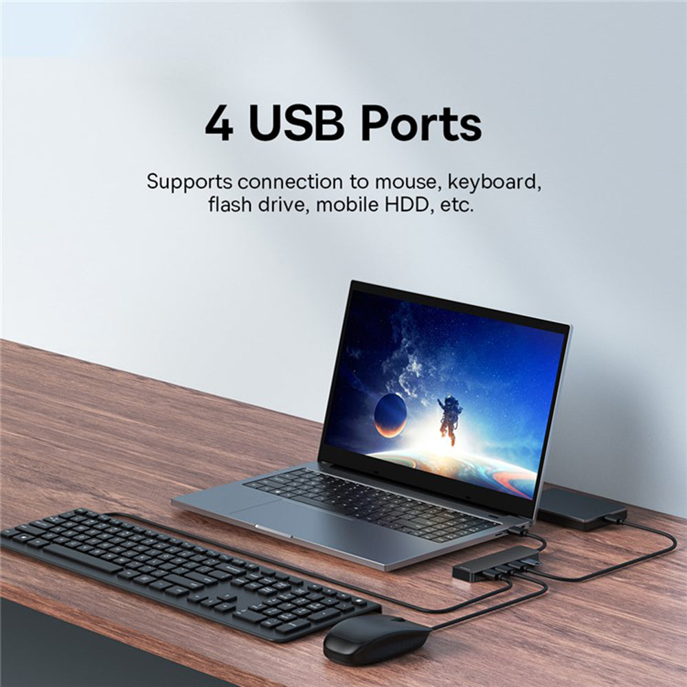 USB Hub Baseus UltraJoy, 4 x USB-A 3.0, 0.15m, crni B0005280B111-00
