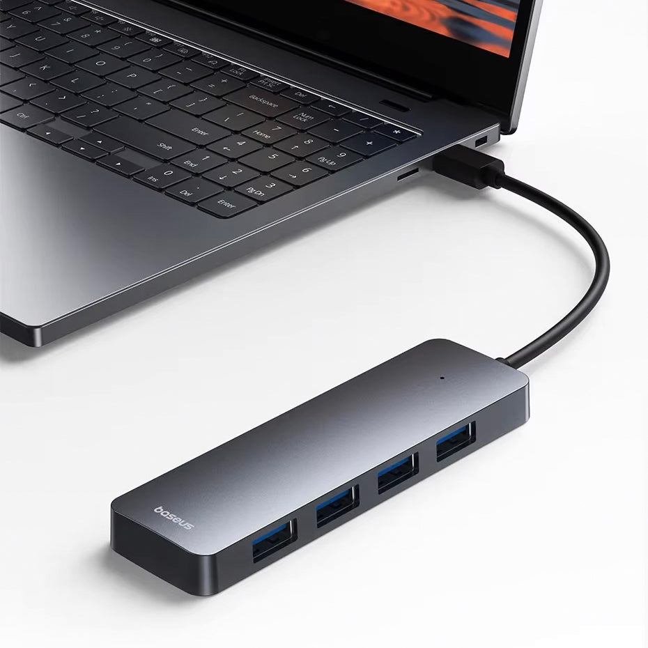 Hub USB Baseus UltraJoy Lite, 4 x USB-A 3.0, Sivi B0005280B811-00