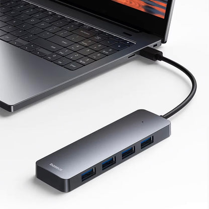 Hub USB Baseus UltraJoy Lite, 4 x USB-A 3.0, Sivi B0005280B811-00