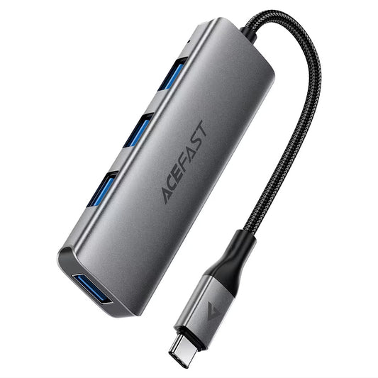 Hub USB-C Acefast J15, 4u1, Sivi
