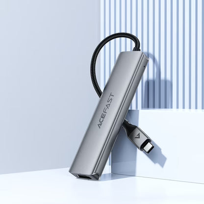 Hub USB-C Acefast J16, 5u1, Sivi