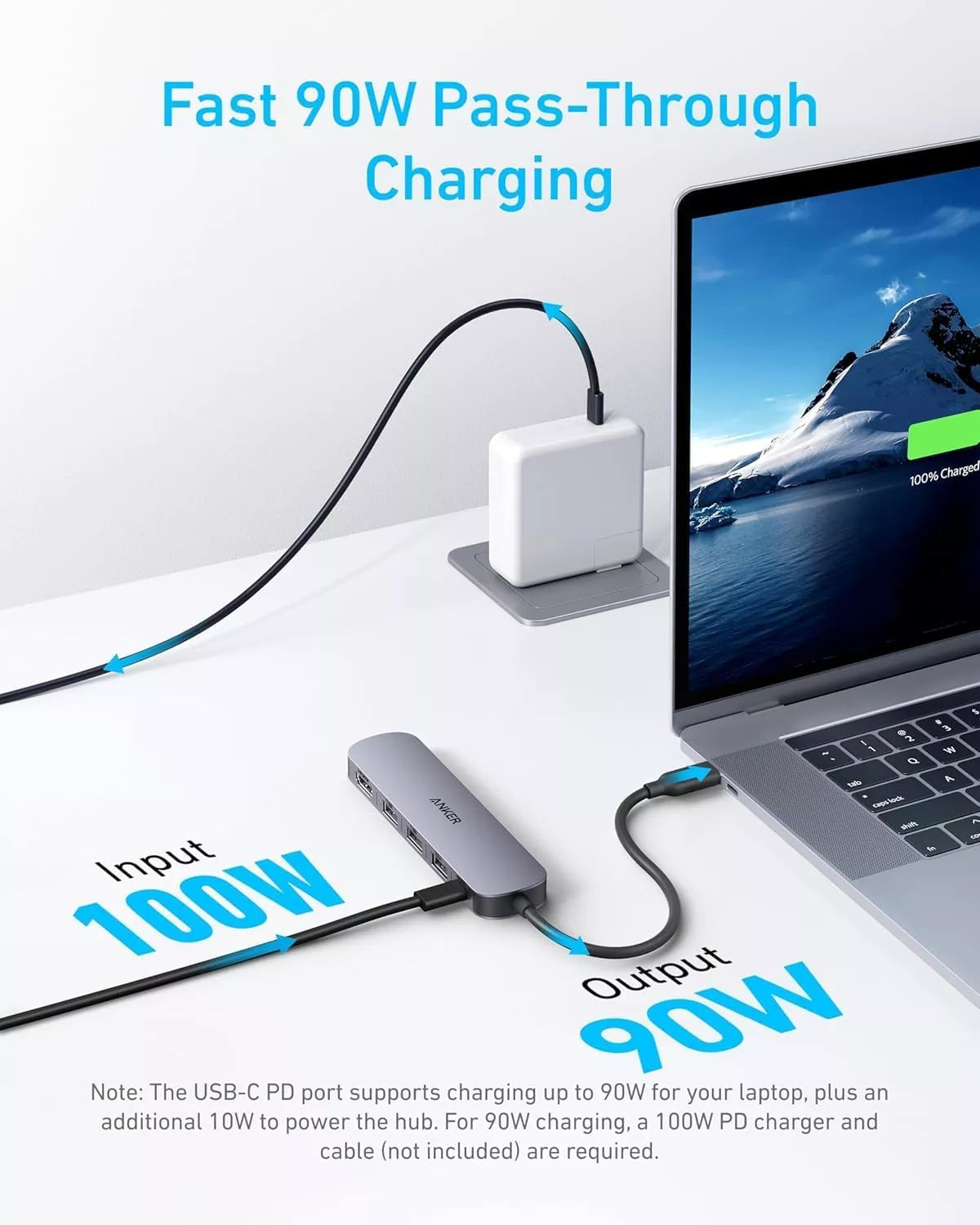 Hub USB-C Anker, 2 x USB-A - 1 x USB-A 3.0 - 1 x USB-C - 1 x HDMI, Sivi A8357HA0