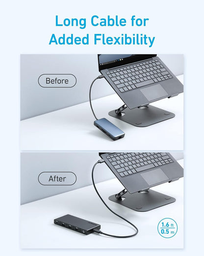 Hub USB-C Anker, 1 x USB-A 3.0 - 2 x USB-A - 3 x USB-C - 2 x HDMI - 1 x RJ45 - 1 x SD, Crni A83A2G11