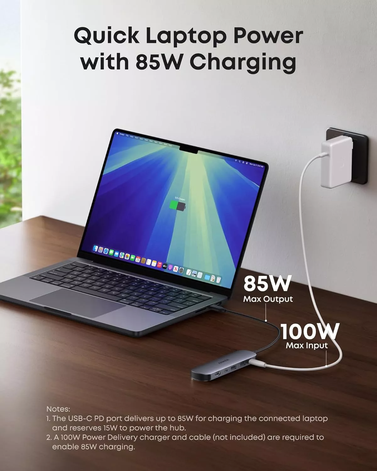 Hub USB-C Anker, 2 x USB-A 3.0 - 2 x USB-C - 1 x HDMI - 1 x SD - 1 x microSD, Sivi A83D2HA1