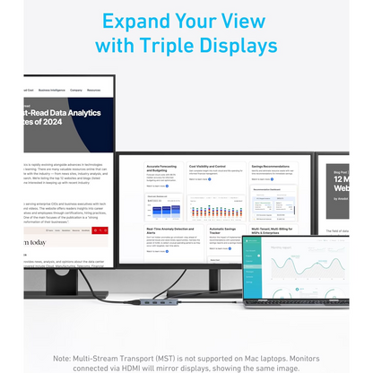 Hub USB-C Anker, 3 x USB-A 3.0 - 2 x USB-C - 2 x HDMI - 1 x VGA, Sivi A83790A2