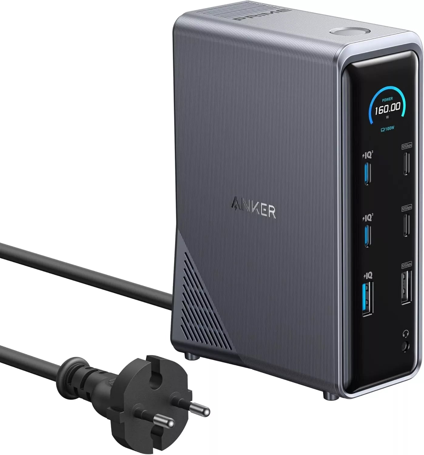 Hub USB-C Anker Prime 737, 2 x USB-A 3.0 - 3 x USB-A - 5 x USB-C - 2 x HDMI - 1 x Jack 3.5mm - 1 x RJ45, Crni A83B63A1