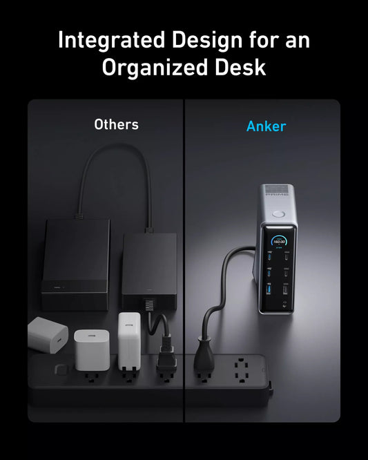 Hub USB-C Anker Prime 737, 2 x USB-A 3.0 - 3 x USB-A - 5 x USB-C - 2 x HDMI - 1 x Jack 3.5mm - 1 x RJ45, Crni A83B63A1