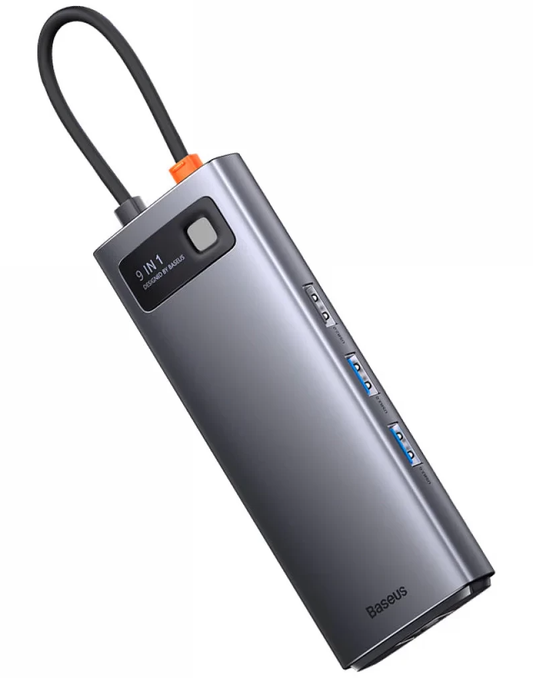 Hub USB-C Baseus Joystar, 2 x USB-A 3.2 - 1 x USB-A - 1 x USB-C - 2 x HDMI - 1 x RJ45 - 1 x SD - 1 x microSD, Siva WKWG060013