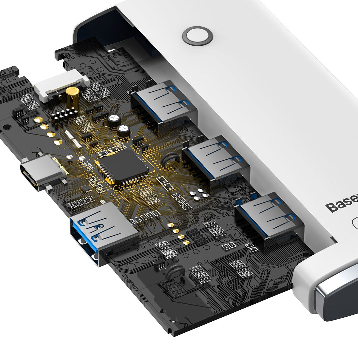 USB-C Hub Baseus Lite, 4 x USB-A 3.2, 2m, Bijeli