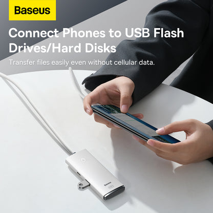 USB-C Hub Baseus Lite, 4 x USB-A 3.2, 2m, Bijeli