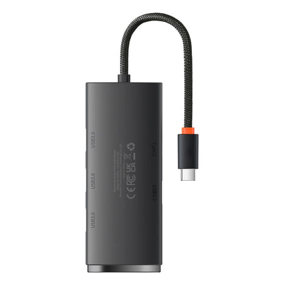 USB-C Hub Baseus Lite, 4 x USB-A 3.0 - 1 x USB-C, 0,25 m, crni WKQX030301