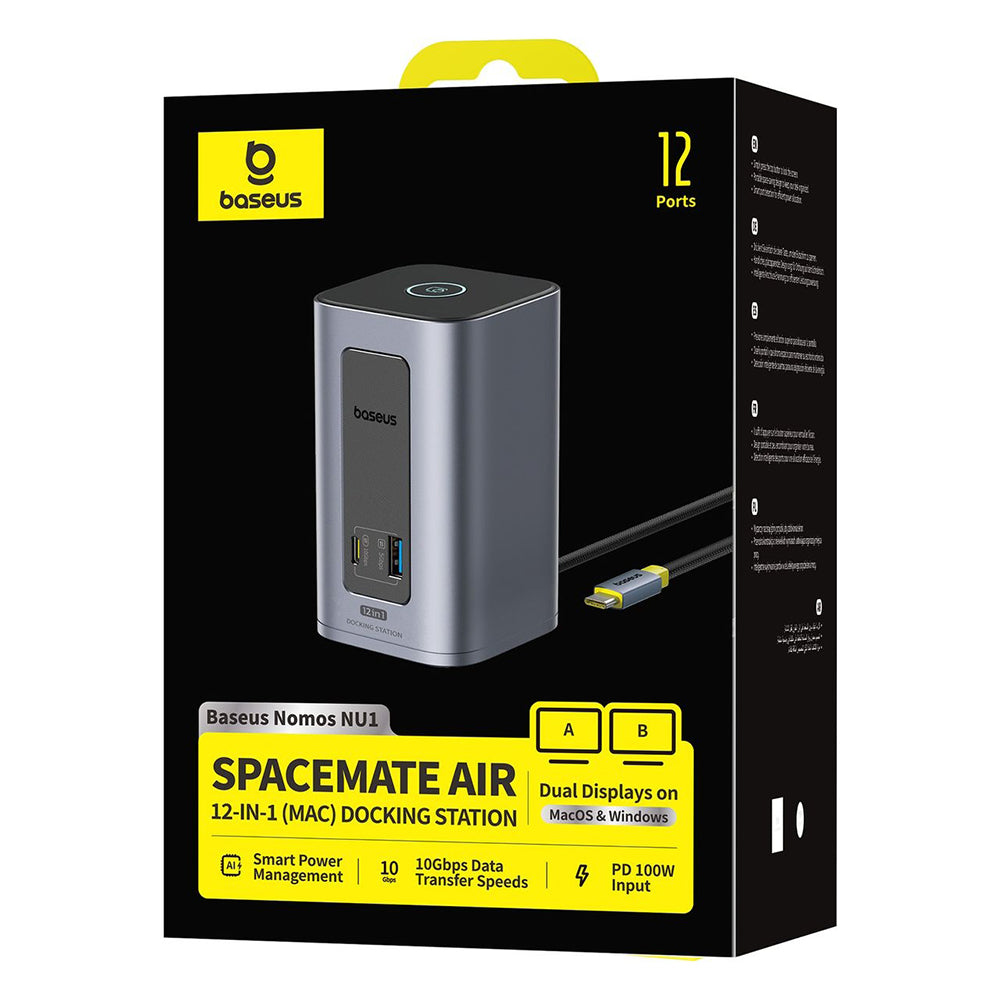 Višenamjenski hub Baseus Nomos NU1 Air Spacemate, 12in1, Sivi B0114400