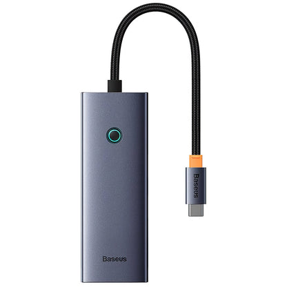 Hub USB-C Baseus UltraJoy, 3 x USB-A 3.0 - 1 x USB-C - 1 x HDMI - 1 x RJ45, Sivi B00052807813-00