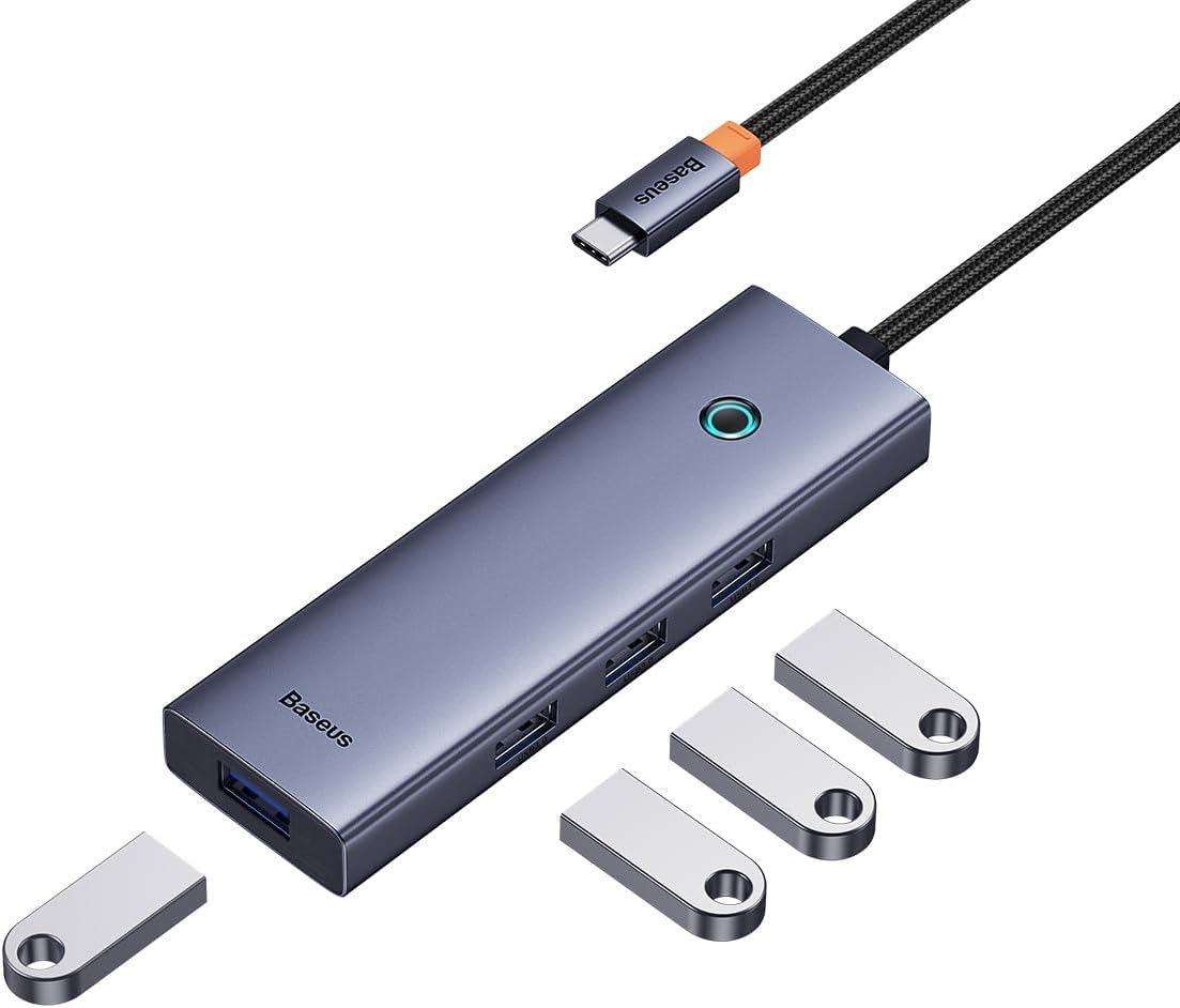 USB-C Hub Baseus UltraJoy, 4 x USB-A 3.0, Sivi B0005280A813-03