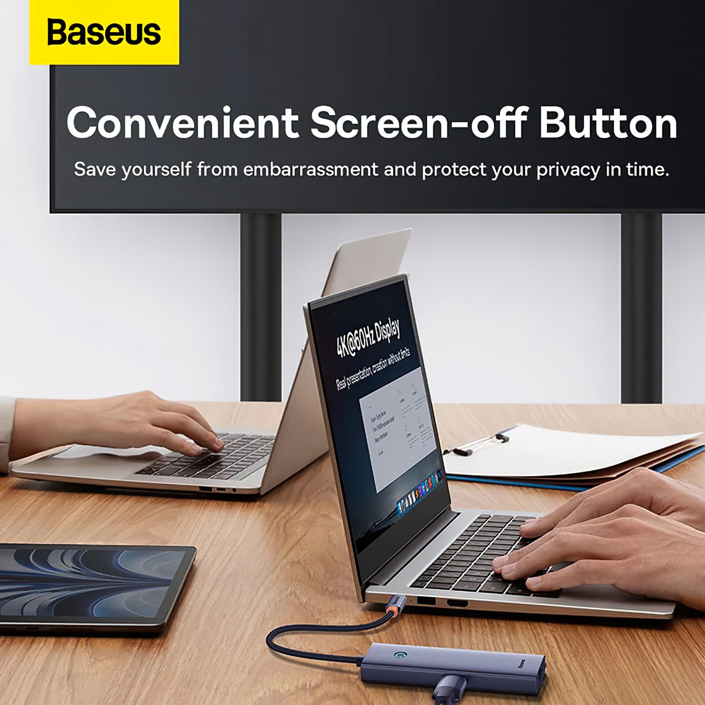 USB-C Hub Baseus UltraJoy, 4 x USB-A 3.0 - 1 x HDMI, sivi B00052809813-00