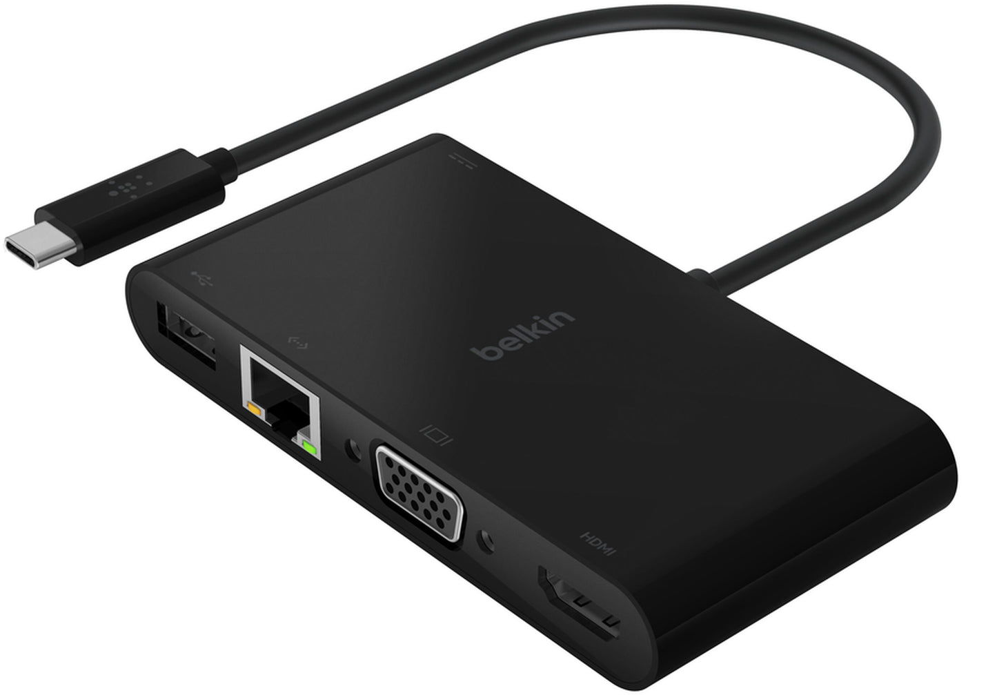Hub USB-C Belkin Connect, 1 x USB-A 3.0 - 1 x USB-C - 1 x HDMI - 1 x VGA - 1 x RJ45, Crna AVC004btBK