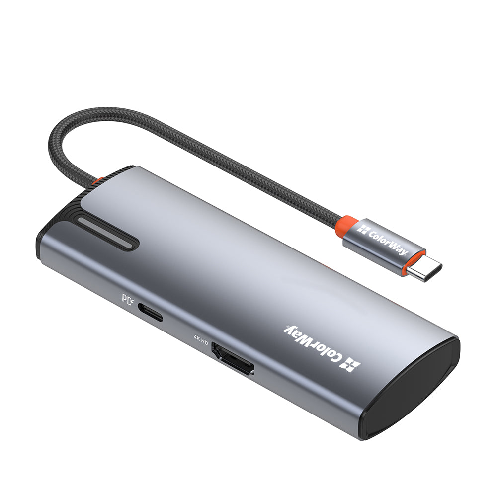 Hub USB-C ColorWay CW-HUB01, 5in1, Srebrni