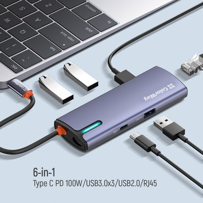 Hub USB-C ColorWay CW-HUB03, 6u1, Srebrni