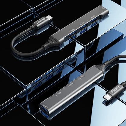 Hub USB-C Dudao A16T, 1 x USB-A 3.0 - 3 x USB-A, Crni