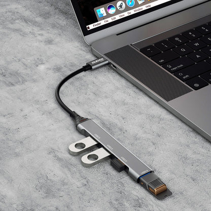Hub USB-C Dudao A16T, 1 x USB-A 3.0 - 3 x USB-A, Crni