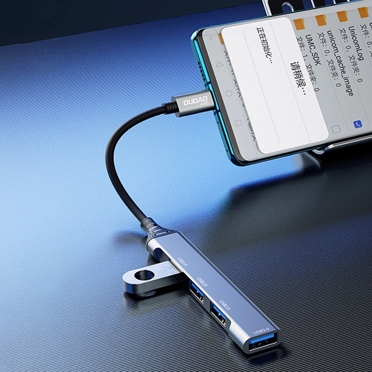 Hub USB-C Dudao A16T, 1 x USB-A 3.0 - 3 x USB-A, Crni