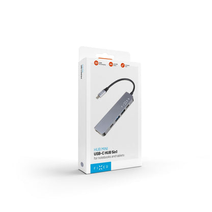 Hub USB-C Fixed, 4in1, Sivi