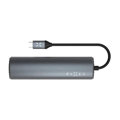 Hub USB-C Fixed Pro, 6u1, Sivi