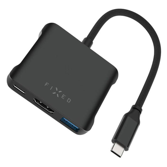 Hub USB-C Fixed Quadri, 5u1, Crni