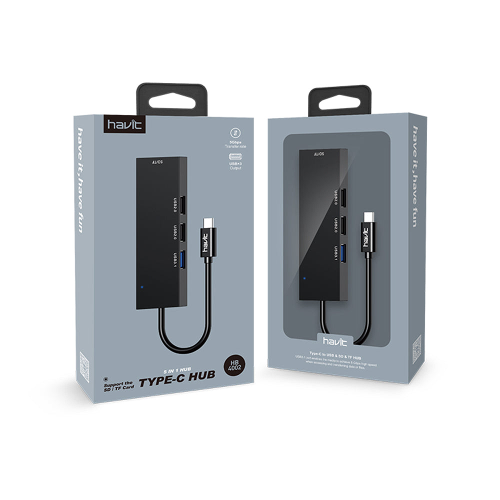 Hub USB-C HAVIT HB41, 4u1, Srebrni