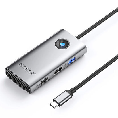 Hub USB-C Orico PW11-5P, 1 x USB-A 3.0 - 2 x USB-A - 1 x USB-C - 1 x HDMI, Siva