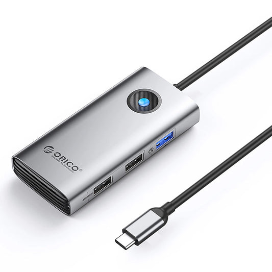 Hub USB-C Orico PW11-5P, 1 x USB-A 3.0 - 2 x USB-A - 1 x USB-C - 1 x HDMI, Siva
