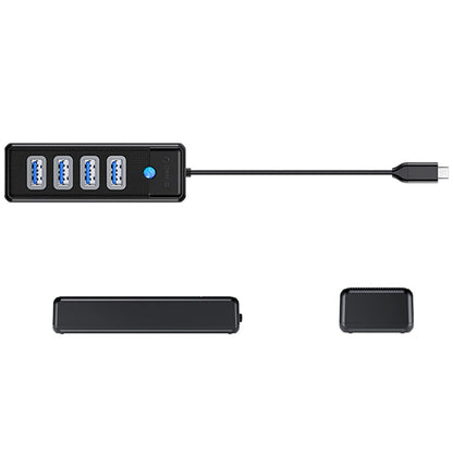 Hub USB-C Orico PW4U-C3, 4 x USB-A 3.0, Crni