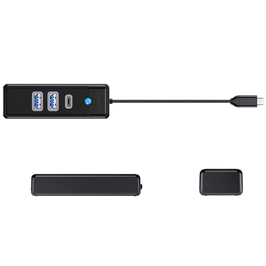 Hub USB-C Orico PWC2U-C3, 2 x USB-A 3.0 - 1 x USB-C, Crni
