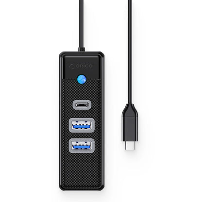 Hub USB-C Orico PWC2U-C3, 2 x USB-A 3.0 - 1 x USB-C, Crni