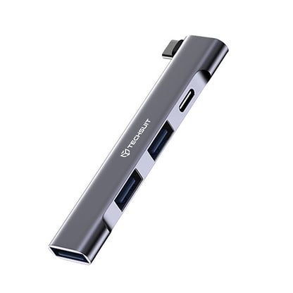 Hub USB-C Techsuit H12 ZenithDock, 4u1, Sivi