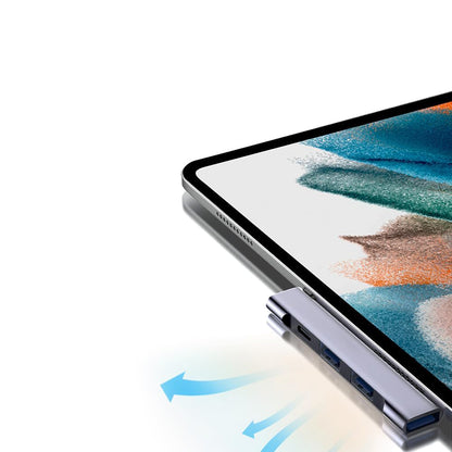 Hub USB-C Techsuit H12 ZenithDock, 4u1, Sivi