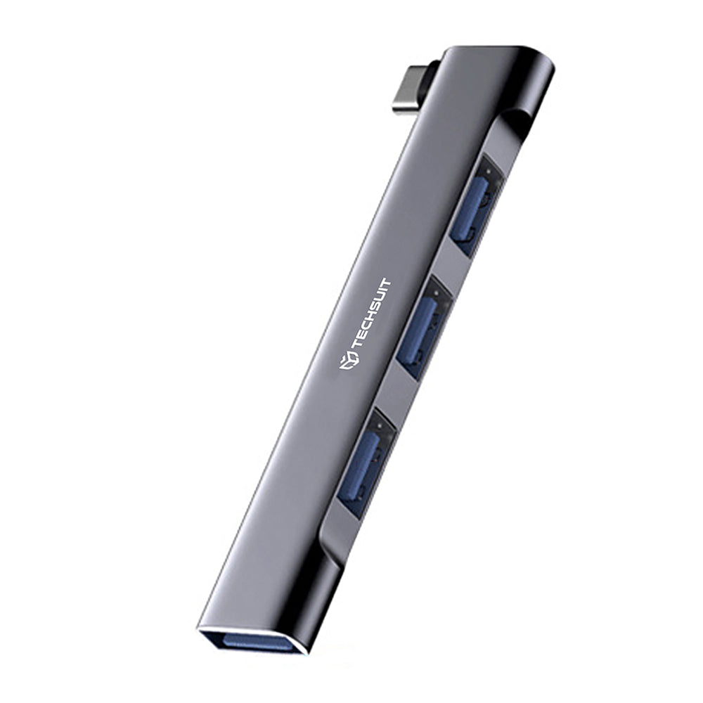 Hub USB-C Techsuit H13 ZenithDock, 4u1, Sivi