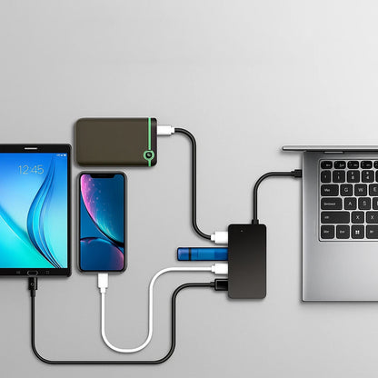 Hub USB-C Techsuit H16 QuantumNode, 4u1, Crni