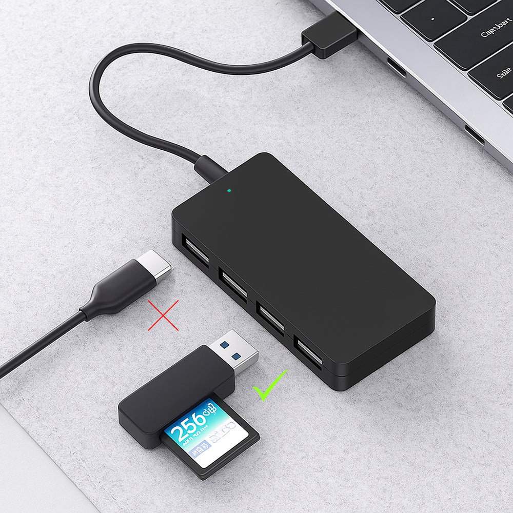 Hub USB-C Techsuit H16 QuantumNode, 4u1, Crni