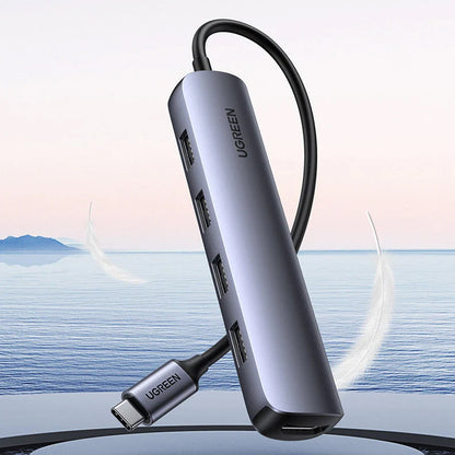 Hub USB-C UGREEN CM417, 4 x USB-A 3.2 - 1 x HDMI, Sivi