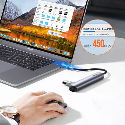 Hub USB-C UGREEN CM417, 4 x USB-A 3.2 - 1 x HDMI, Sivi