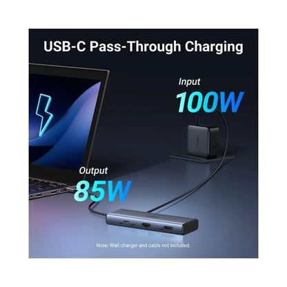 Hub USB-C UGREEN CM498 (45379), 2 x USB-A 3.2 - 3 x USB-C - 2 x HDMI, Sivi