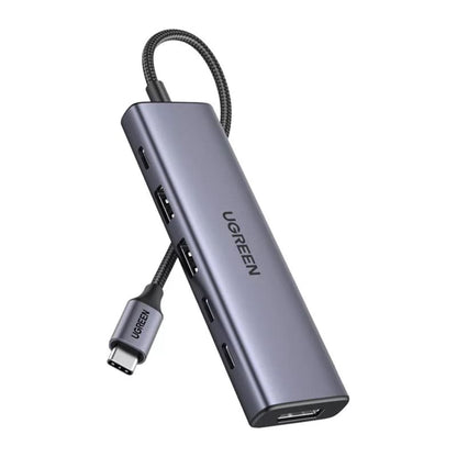 Hub USB-C UGREEN CM511 (75586), 6u1, Sivi