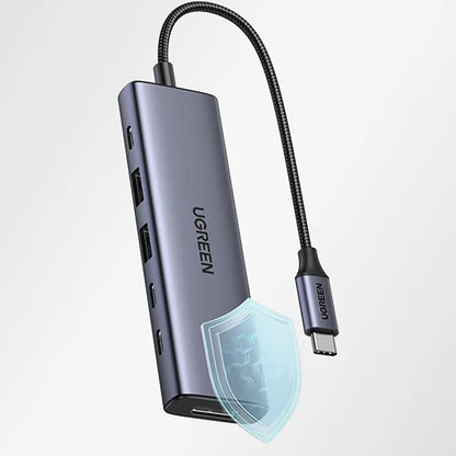 Hub USB-C UGREEN CM511 (75586), 6u1, Sivi