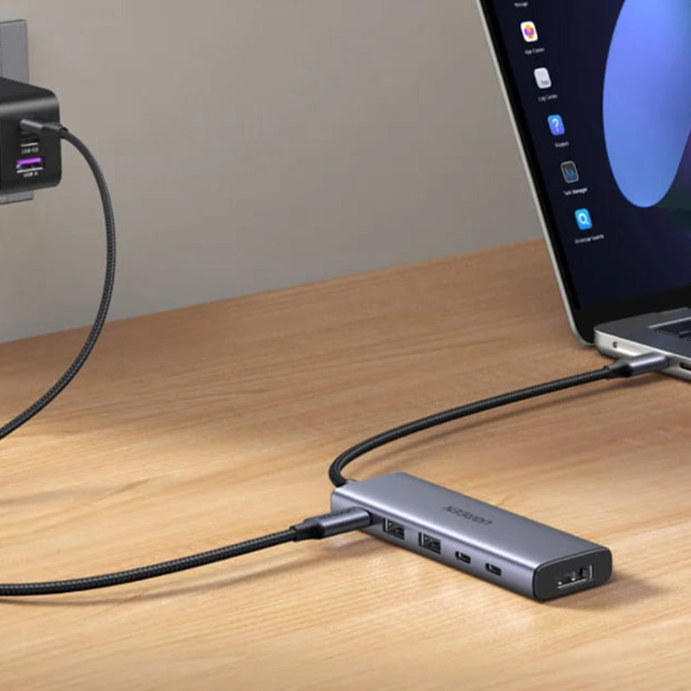 Hub USB-C UGREEN CM511 (75586), 6u1, Sivi