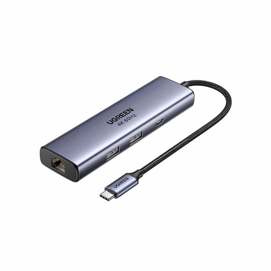 Hub USB-C UGREEN CM512 (75643), 6u1, Sivi