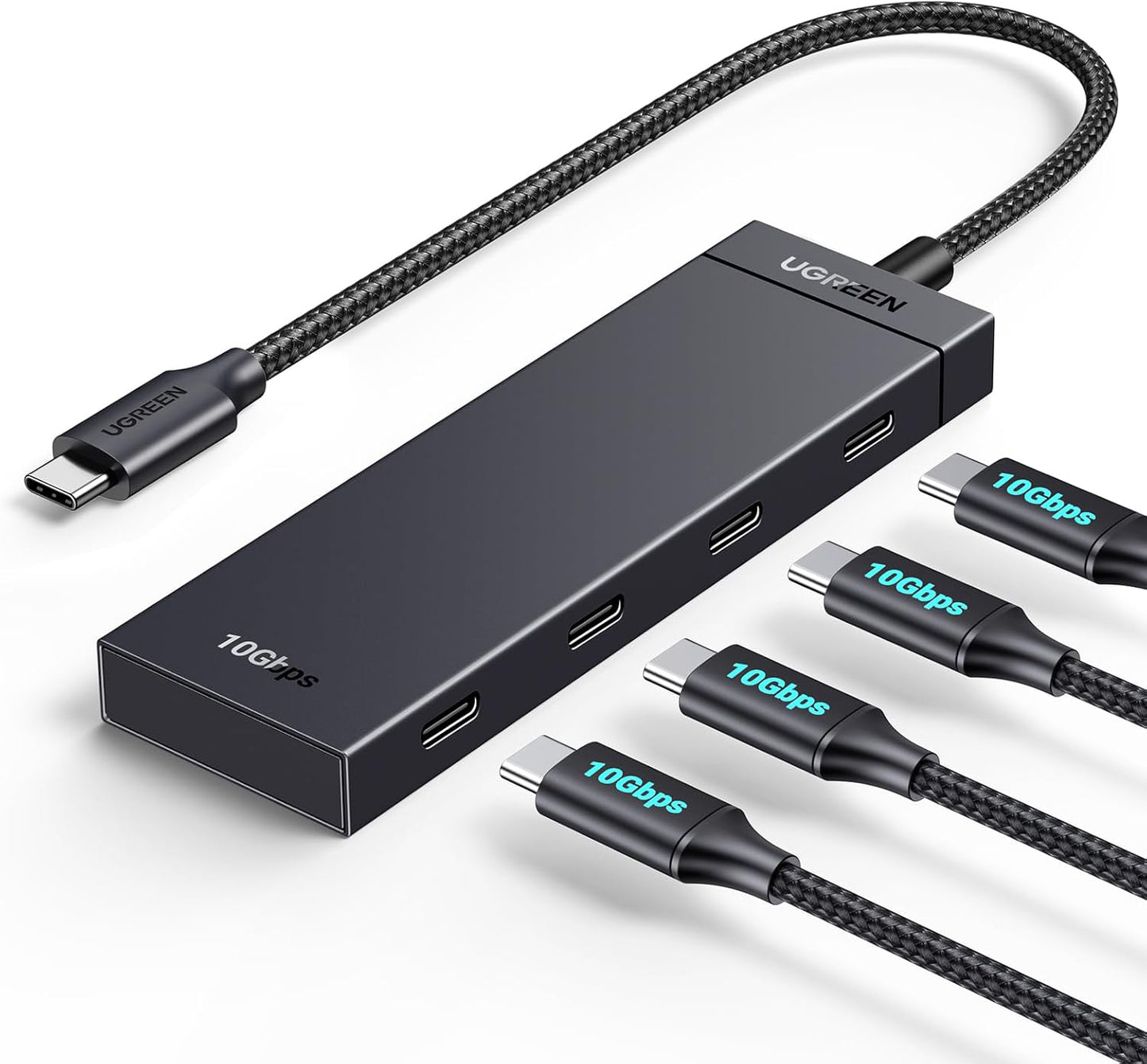Hub USB-C UGREEN CM806, 4 x USB-C, 0,5 m, Crni