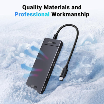 Hub USB-C UGREEN CM806, 4 x USB-C, 0,5 m, Crni
