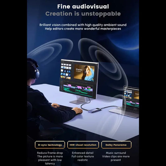 Hub USB-C UGREEN CM888 (45155) Uno, 6u1, Sivi